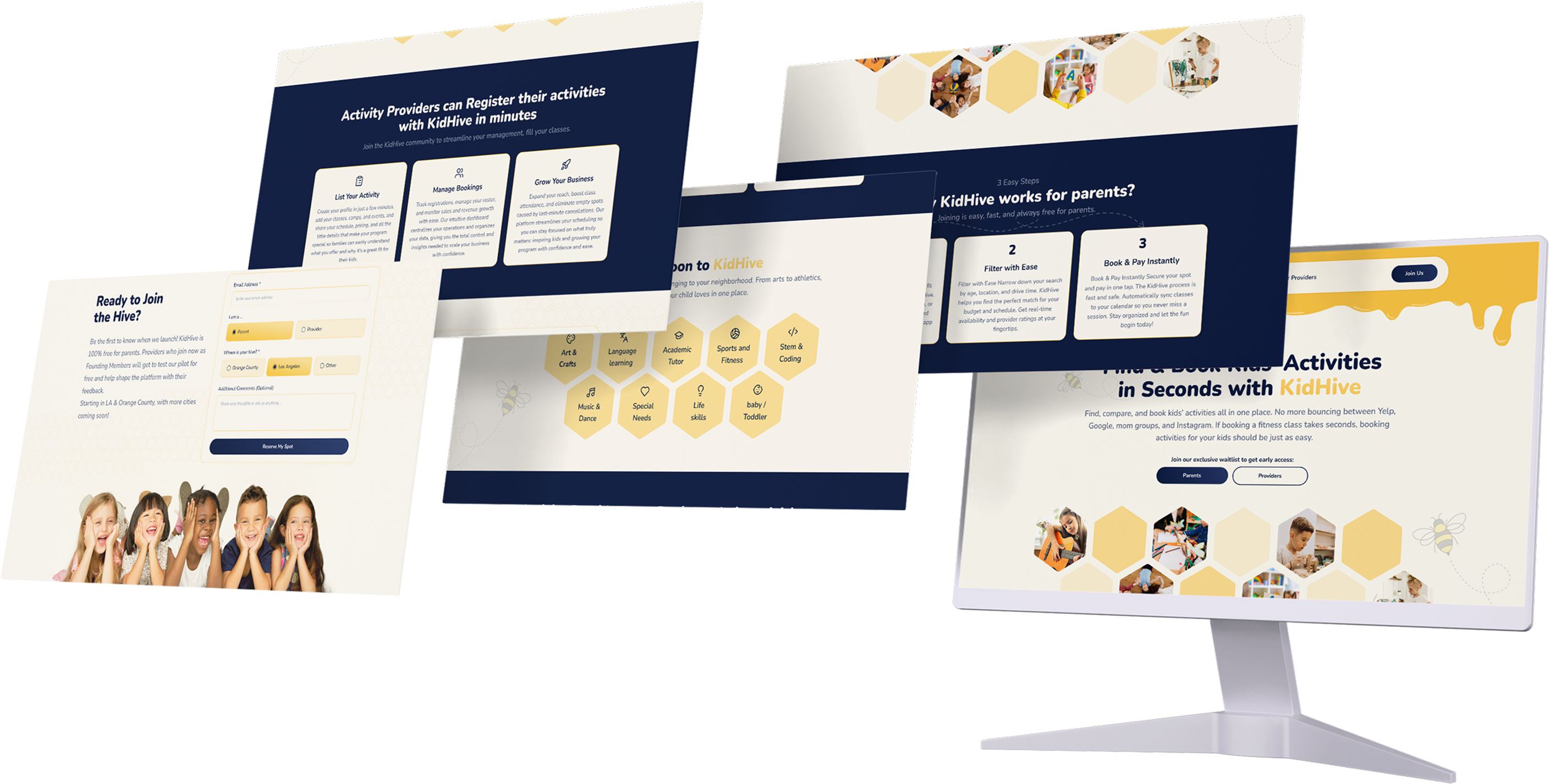 KidHive design process and mockups